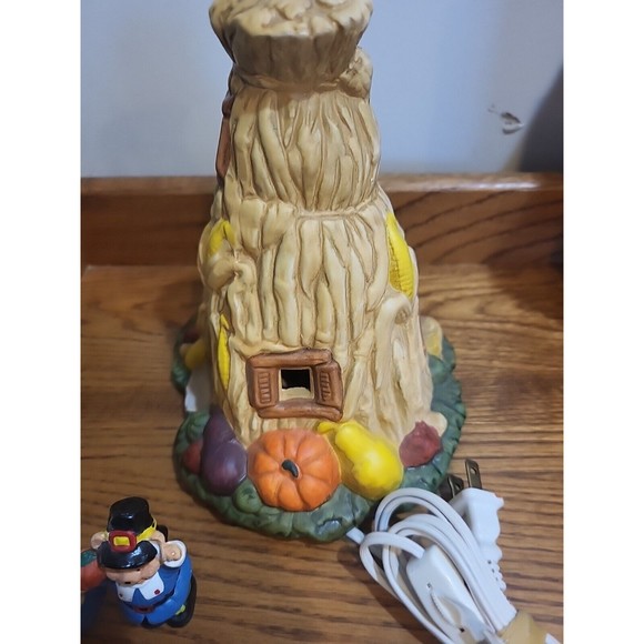 J.S.N.Y. Fine Ceramic Thanksgiving Night Light Set w/ 3PCS Figurines & Box Rare - Picture 5 of 10